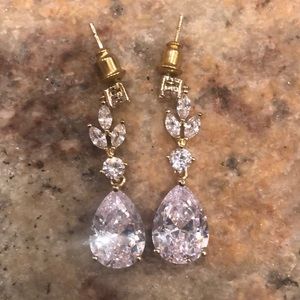 Gold & faux diamond earrings